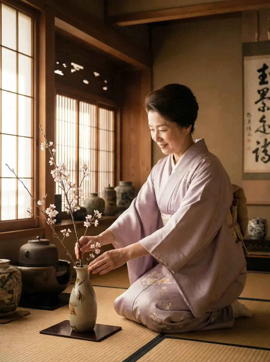 一位优雅的 今日吃瓜-今日吃瓜官网入口 | 最新今日吃瓜资源大全 在和室中插花